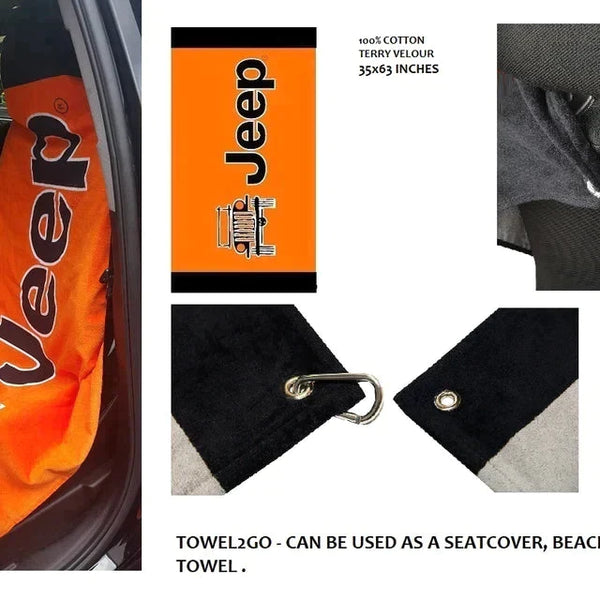 Jeep Beach Towel / Seat Towel Orange Jeep World