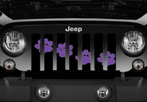 Puppy Paw Prints Purple Diagonal Grille Insert