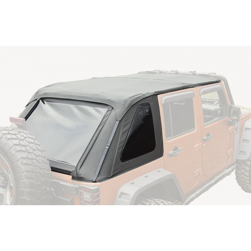 Bowless Top, Black Diamond, 4-Door by Rugged Ridge ('07-'18 Jeep Wrangler JKU)