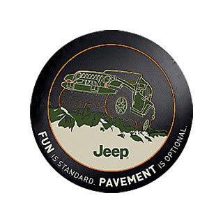 Mopar Pavement is Optional Tire Cover (Liberty KJ, Wrangler CJ, YJ, TJ, & JK) - Jeep World