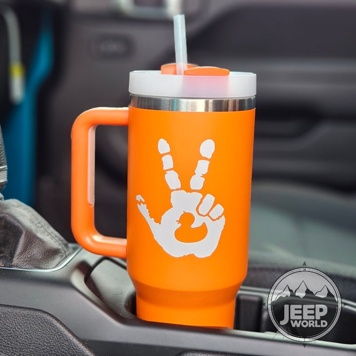 Jeep Wave 40 oz Stainless Steel Tumbler w/Straw Water Bottles