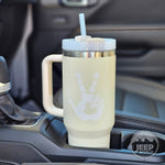 Jeep Wave 40 oz Stainless Steel Tumbler w/Straw Water Bottles
