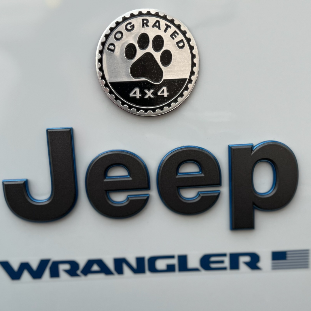 thumbnail image 2 of Dogs Badge Rated Car Emblem - 4x4 Metal Automotive Decal For Jeep Wrangler & SUVs 2 of 12
