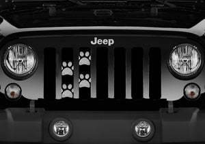 Puppy Paw Prints Gray Grille Insert