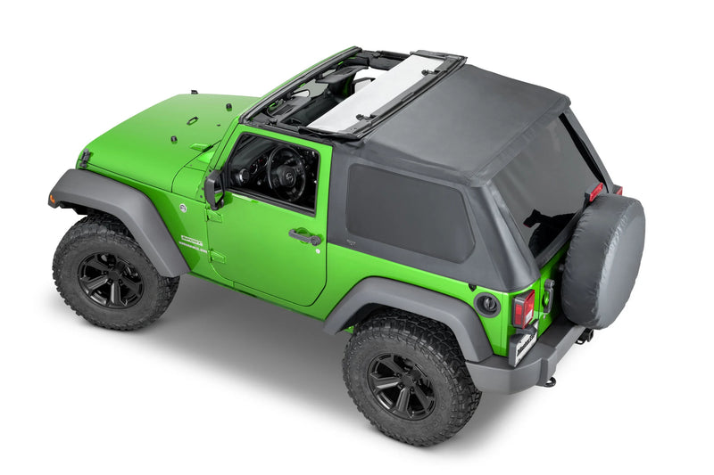 MasterTop 15501324 SkyMaster® Frameless Fastback Soft Top in MasterTwill Fabric (for 07-18 Jeep Wrangler JK 2-Door)