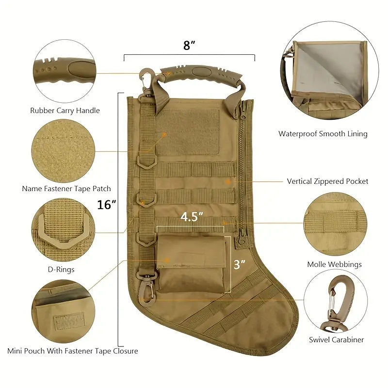 Hanging Tactical Christmas Stocking Molle Style Bag