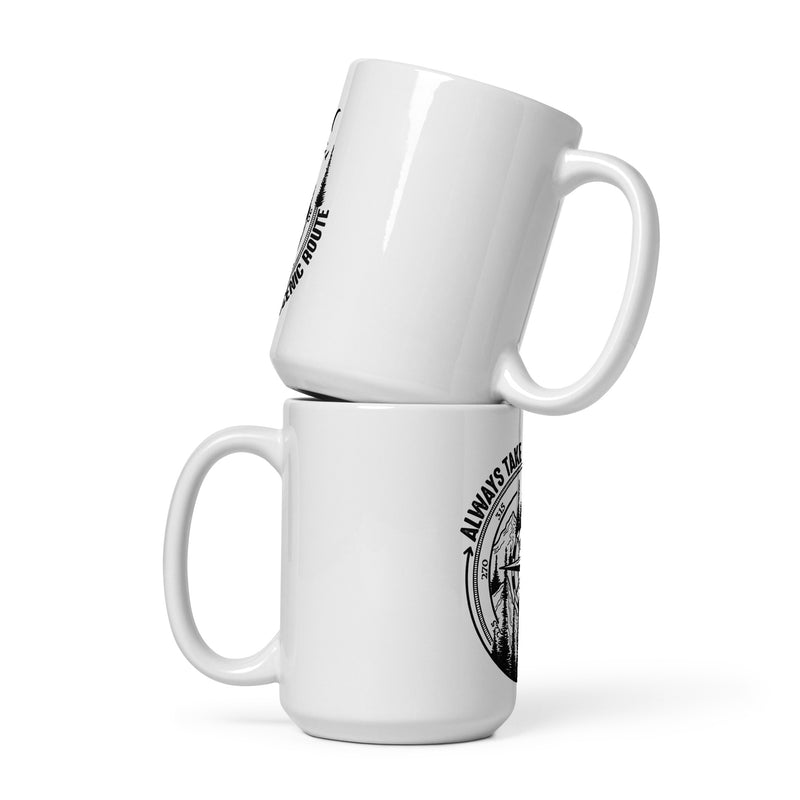 White Scenic Route Glossy Mug