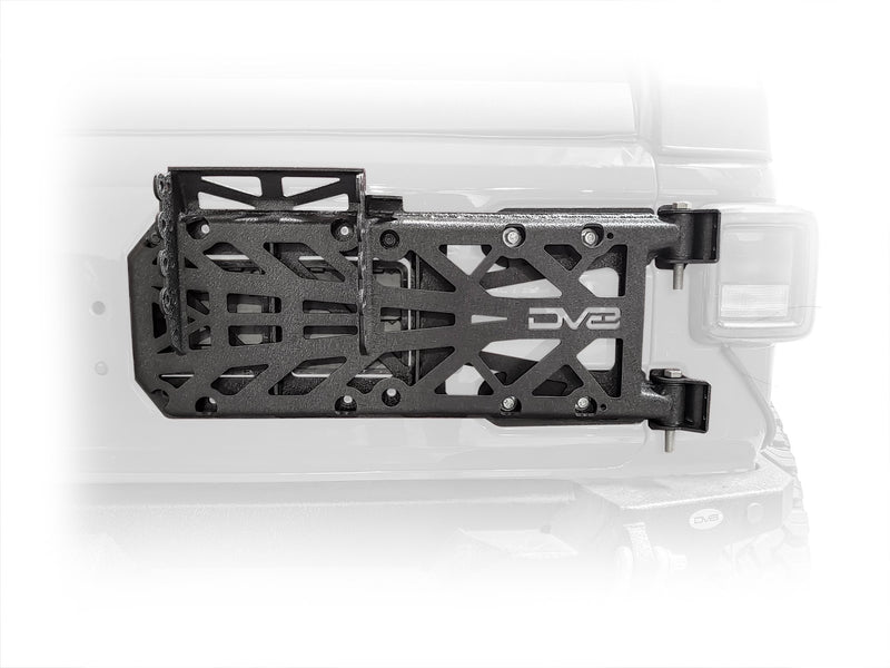 HD Easy Open Hinge Replacement Spare Tire Carrier by DV8 Offroad (18+ Wrangler JL)