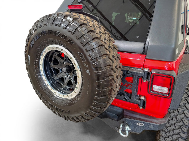 HD Easy Open Hinge Replacement Spare Tire Carrier by DV8 Offroad (18+ Wrangler JL)