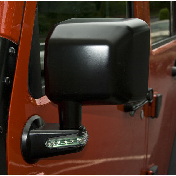 Door Mirror with LED Signals, Black, Left by Rugged Ridge ('07-'18 Jeep Wrangler JK)