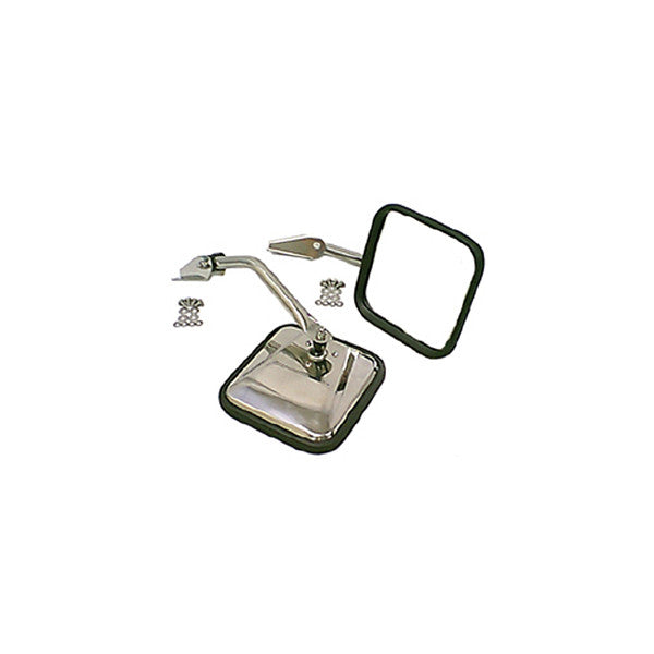 Side Mirror Kit, Stainless Steel by Rugged Ridge ('55-'86 Jeep CJ Models)