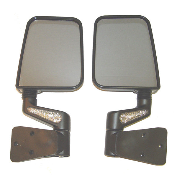 Heated Door Mirror Kit, LED Signals, Black by Rugged Ridge ('87-'02 Jeep Wrangler YJ, TJ)