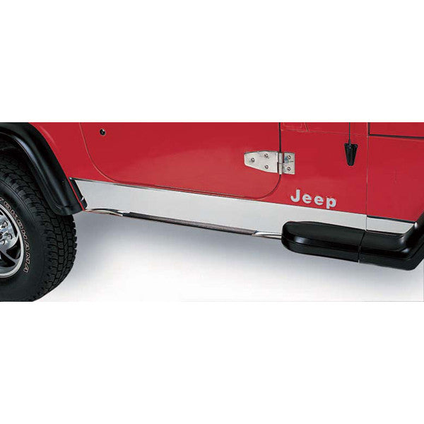 Rocker Panel Cover, Stainless Steel by Rugged Ridge ('97-'06 Jeep Wrangler TJ)