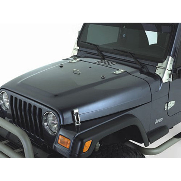 Complete Hood Kit, Satin Stainless Steel by Rugged Ridge ('98-'06 Jeep Wrangler TJ)
