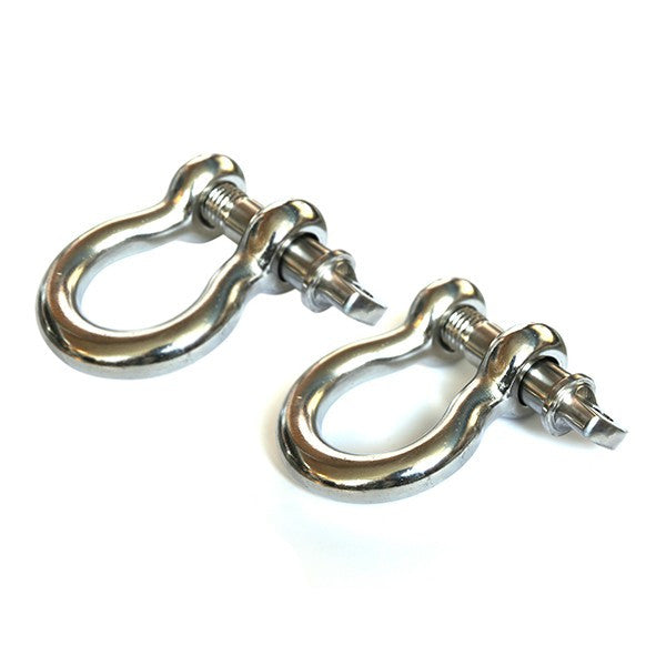 D-Ring Shackles, 3/4 Inch, Stainless Steel, Pair by Rugged Ridge (Universal) - Jeep World