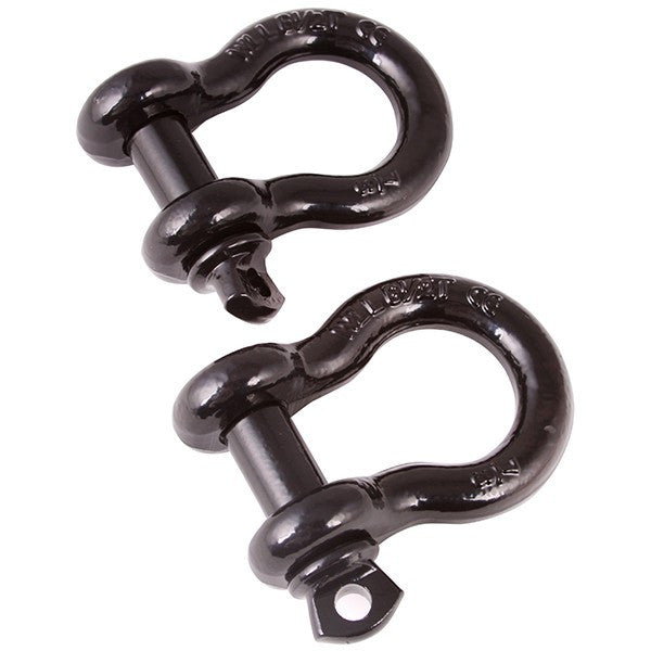 D-Ring Shackles, 7/8-Inch, Black, Steel, Pair by Rugged Ridge (Universal) - Jeep World