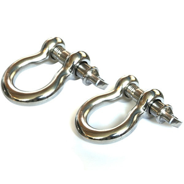 D-Ring Shackles, 7/8 Inch, Stainless Steel, Pair by Rugged Ridge (Universal) - Jeep World