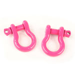 D-Ring Shackles, 3/4-Inch, Pink, Steel, Pair by Rugged Ridge (Universal) - Jeep World