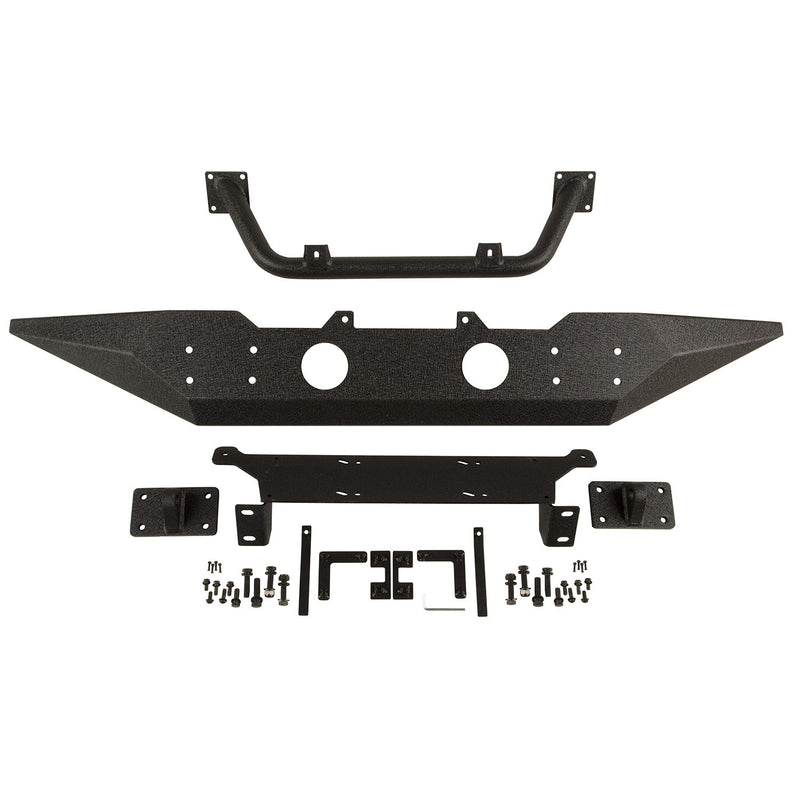 Spartan Front Bumper, Standard Ends, With Overrider by Rugged Ridge ('07-'18 Wrangler JK)