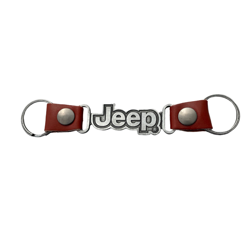 Jeep Double Sided Leather Keychain