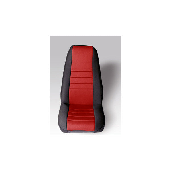Neoprene Front Seat Covers, Red by Rugged Ridge ('76-'90 Jeep Wrangler CJ, YJ)