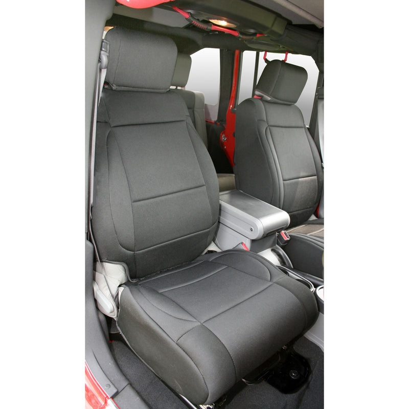 Neoprene Front Seat Covers, Black by Rugged Ridge ('07-'10 Jeep Wrangler JK)