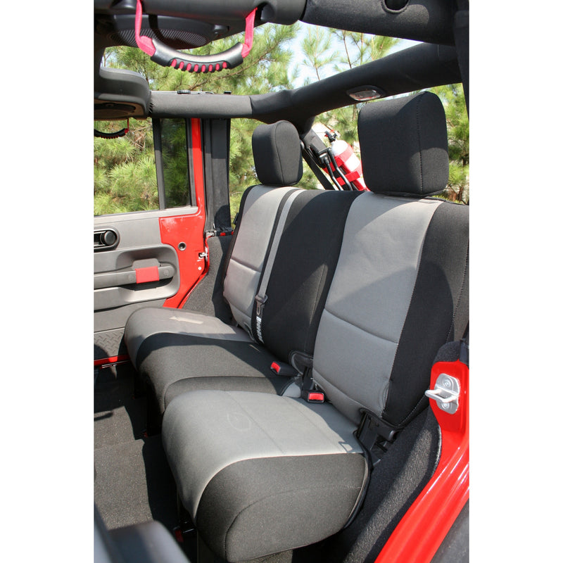 Neoprene Rear Seat Cover, Black/Gray by Rugged Ridge ('07-'18 Jeep Wrangler JKU)