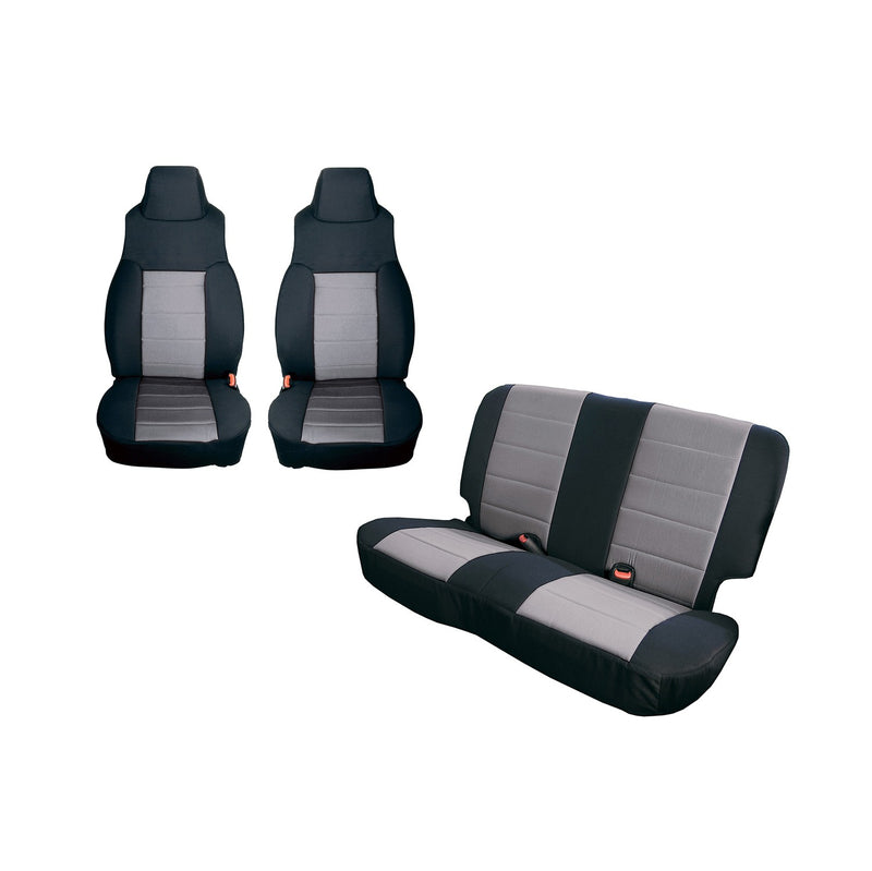 Seat Cover Kit, Black/Gray by Rugged Ridge ('97-'02 Wrangler TJ)