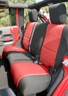 Seat Cover Kit, Black/Red by Rugged Ridge ('07-'10 Wrangler JK 2 Door)