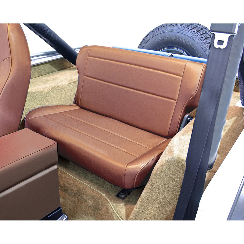 Fold and Tumble Rear Seat, Tan by Rugged Ridge ('76-'95 Jeep Wrangler CJ, YJ) - Jeep World