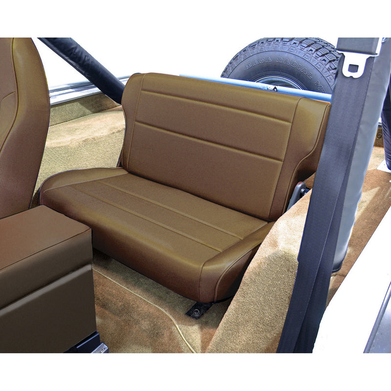 Fold and Tumble Rear Seat, Nutmeg by Rugged Ridge ('76-'95 Jeep Wrangler CJ, YJ) - Jeep World