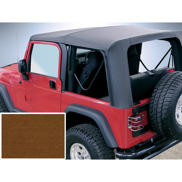 Soft Top, Dark Tan, Clear Windows by Rugged Ridge ('97-'02 Jeep Wrangler TJ)