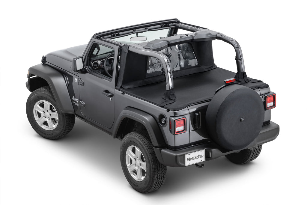 Windstopper & Tonneau Cover Combo, Black Diamond, by MasterTop (2018+ Wrangler JL 2-Door Soft Top Models) - Jeep World