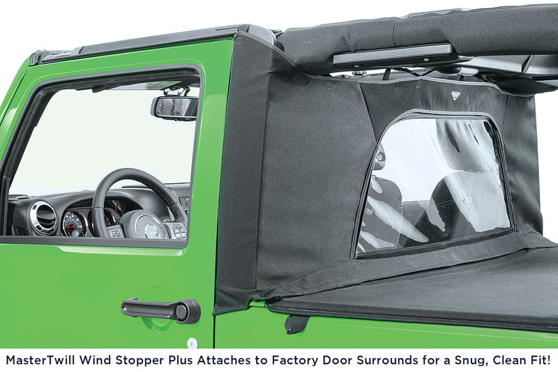 MasterTwill Cable-Style Bimini Top, WindStopper Plus and Tonneau Cover Combo by MasterTop ('07 - '09 Wrangler JK 2-Door)