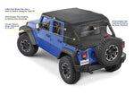 MasterTwill Cable-Style Bimini Top, WindStopper Plus and Tonneau Cover Combo by MasterTop ('07 - '09 Wrangler JKU 4-Door)