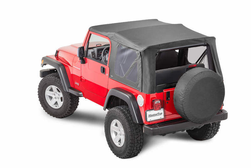 Soft Top Replacement, Clear Glass, No Doorskins, Black, by MasterTop ('97 - '06 Wrangler TJ)