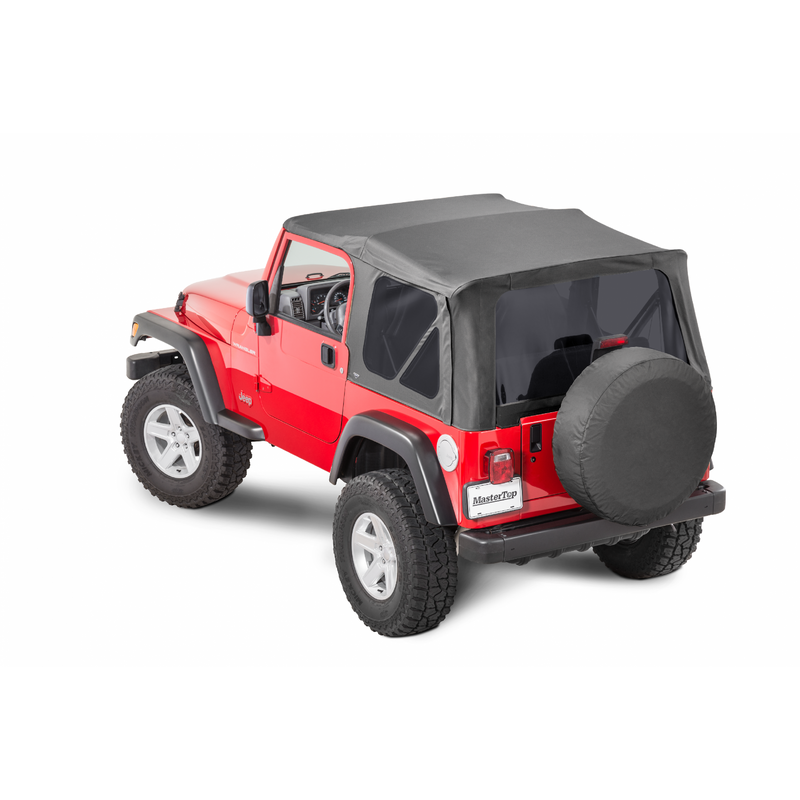 Soft Top Replacement, Tinted Glass, No Doorskins, Black, by MasterTop ('97 - '06 Wrangler TJ)
