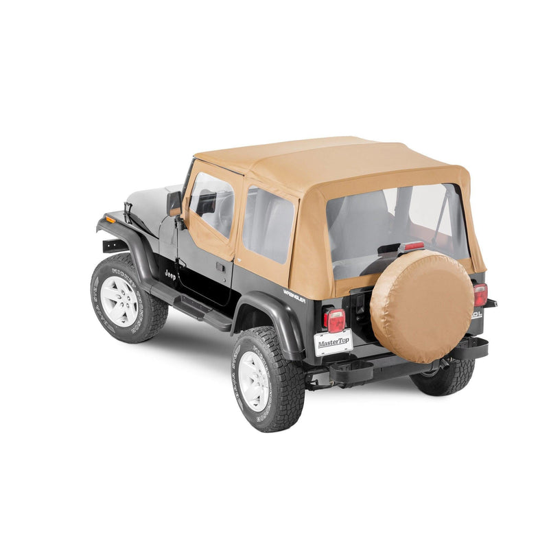 Replacement Soft Top with Doorskins & Clear Windows, Spice, by MasterTop ('88 - '95 Wrangler YJ)