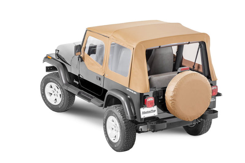 Replacement Soft Top with Doorskins & Clear Windows, Spice, by MasterTop ('88 - '95 Wrangler YJ)
