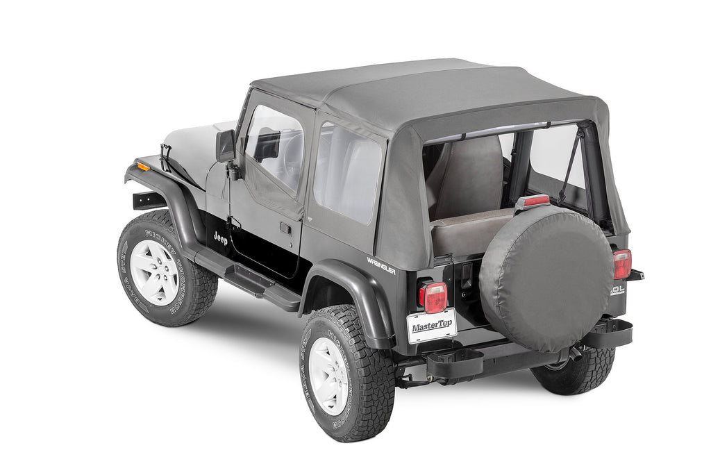 Replacement Soft Top with Doorskins & Clear Windows, Black Diamond, by MasterTop ('88 - '95 - '06 Wrangler YJ) - Jeep World