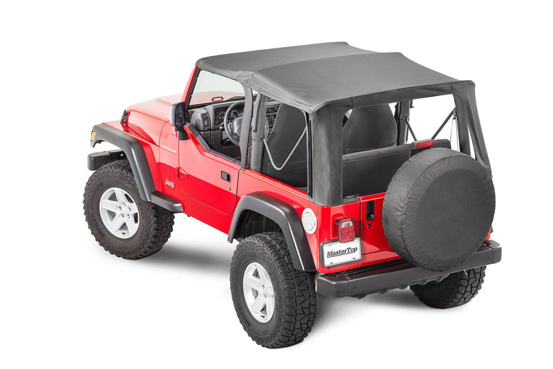 Replacement Soft Top with Doorskins & Tinted Windows, Black Diamond, by MasterTop ('97 - '06 Wrangler TJ)