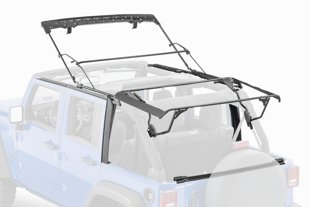 Full Soft Top Kit, No Doorskins, Tinted Glass, Black Diamond by MasterTop ('07 - '18 Wrangler JKU 4-Door) - Jeep World