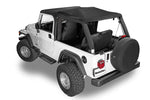 MasterTwill Fastback Fabric Replacement Top, No Doorskins, Tinted Glass by MasterTop ('04 - '06 Wrangler LJ)