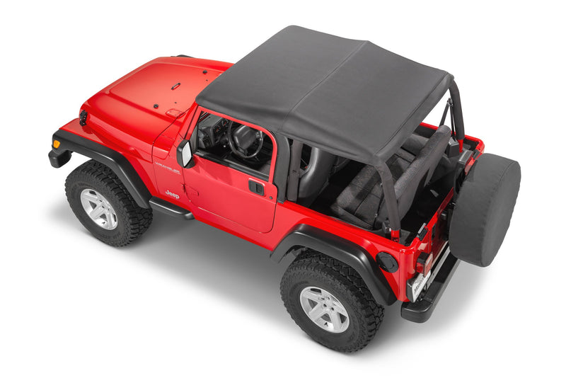 MasterTwill Fastback Replacement Top, Black, No Doorskins, Tinted Glass by MasterTop ('97 - '06 Wrangler TJ)