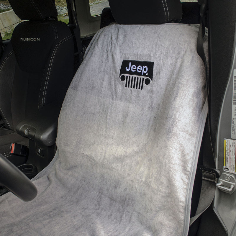 Jeep Seat Towel Gray with Jeep Grille Logo (Universal)