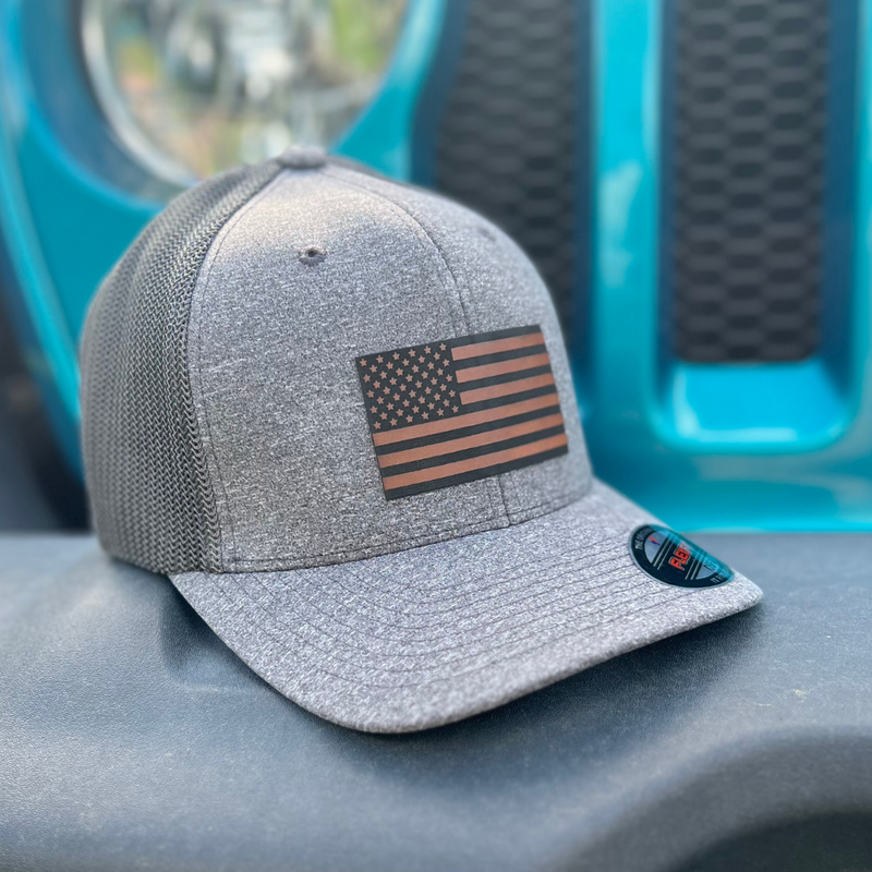Flexfit Fitted Hats: American Flag – Jeep World - Main Image
