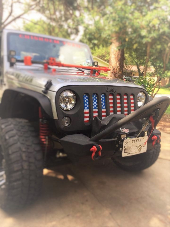 American flag grill insert for Jeep