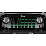Platinum Black and Green American Flag Jeep Grille Insert