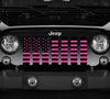 Platinum Black and Hot Pink American Flag Jeep Grille Insert