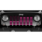 Black and Hot Pink American Flag Jeep Grille Insert